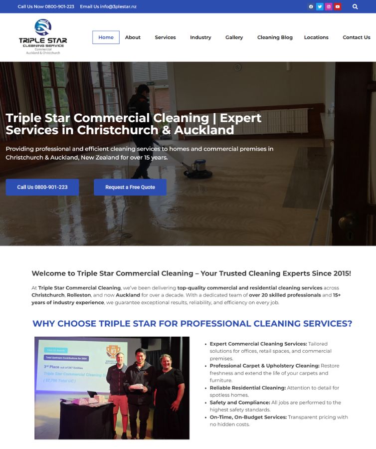 Triple Star Cleaning Homepage